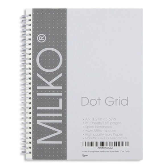 A5 TRANSPARENT HARDCOVER 3 NOTEBOOKS(DOT GRID) - Picture 5 of 5